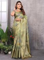 Silk Mehendi Festival Wear Weaving Saree